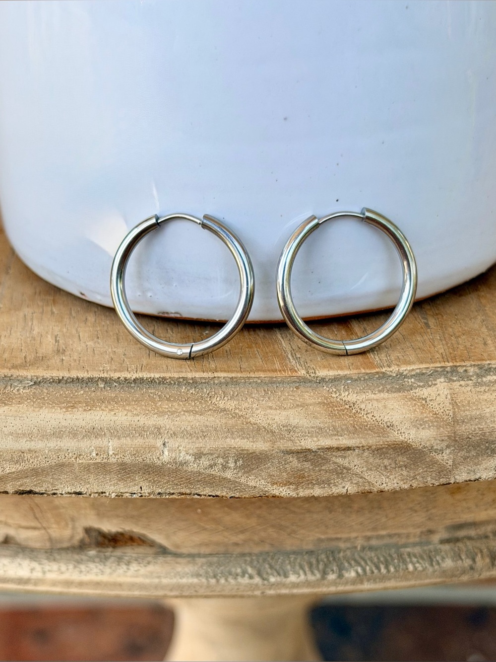Silver Huggie Hoop Earrings